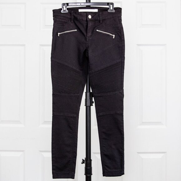 Black Moto Pants with Zipper Details - Picture 1 of 10